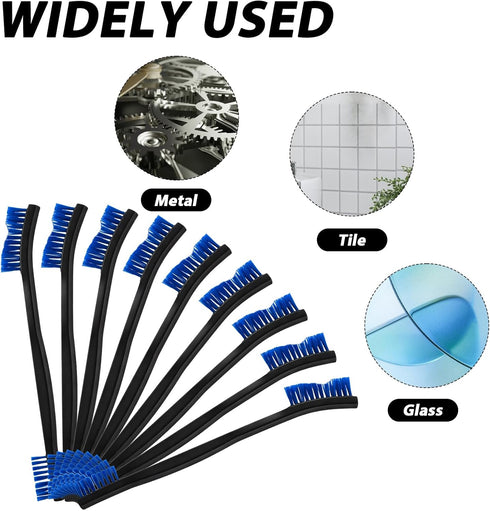 WY LIGHTING LEVEL 9Pcs Set Double-Ended Cleaning Brushes Nylon All Purpose Clean Brush Small Detailing Crevice Brush
