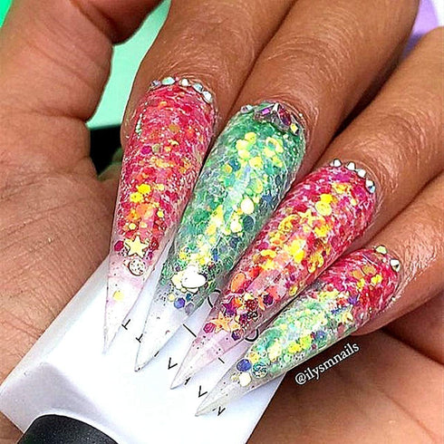 Makartt Nail Decoration Set, 4 Boxes Glitter Sequins & Rhinestones for Nail Art, DIY Decoration Accessories Kit