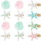 WILLBOND Artificial Shell Pearl Starfish Hair Clip Set (12 Pieces) - Acrylic Resin Beach Wedding Supplies