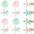 WILLBOND Artificial Shell Pearl Starfish Hair Clip Set (12 Pieces) - Acrylic Resin Beach Wedding Supplies