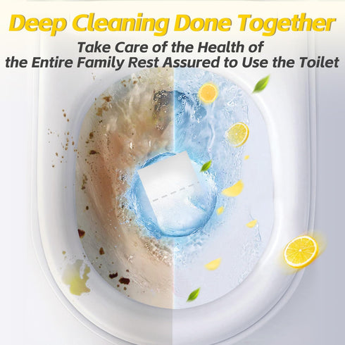 Toilet Cleaning Sheets - Plastic-Free, Liquidless Toilet Bowl Cleaner Strips, 80 Cleans, Lemon Scent