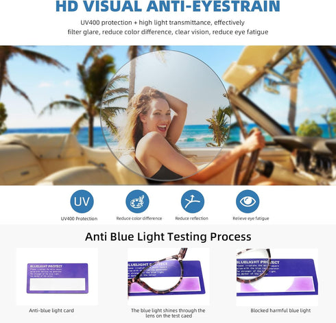4 Pack Blue Light Blocking Reading Glasses for Women, Designer Cat Eye Frame, Anti Glare/UV Ray, 1.25
