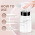 YAMYONE Nail Polish Remover Pump 2 Pack, 200ml Acetone Dispenser Bottle for Makeup Remover, Lockable Push Down
