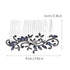 Lurrose Wedding Hair Comb Blue Rhinestone Hair Comb Hairpin Bride Vintage Flower Crystal Overtone Bridal Hair Accessories for Bridal Bridesmaid