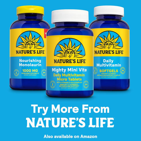 Nature's Life Mighty Mini Vite - Daily Multivitamin for Women and Men, 120 Servings, 240 Micro Tablets, Vitamin D and B