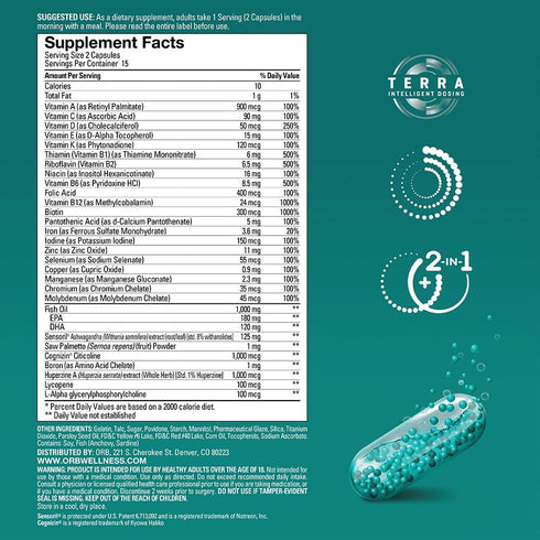 ORB Men’s MULTIVITAMIN + Fish Oil, Complete Multi + Fish Oil for Heart Health, 30 Count
