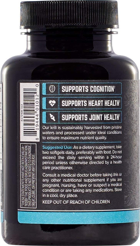 ONNIT Antarctic Krill Oil, 1000mg, Omega-3s, EPA, DHA, Supports Healthy Joints, Brain, Heart, No Fishy Taste