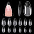 MEKK Medium Almond Nail Tips, 240PCS Full Cover Half Matte Soft Gel Nail Tips for Home DIY & Salon Use