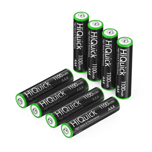 HiQuick AAA 1100mAh Rechargeable Batteries (8 Pack) - High Capacity Performance 1.2V Ni-MH Per-Charged