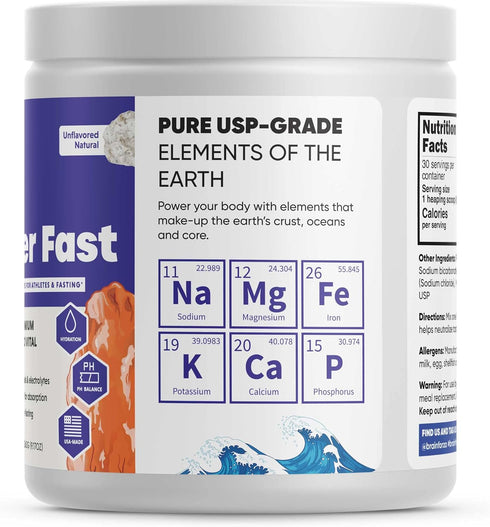 Brain Forza Super Fast Keto Electrolytes for Fasting, Unflavored, 30 Servings, No Sugar