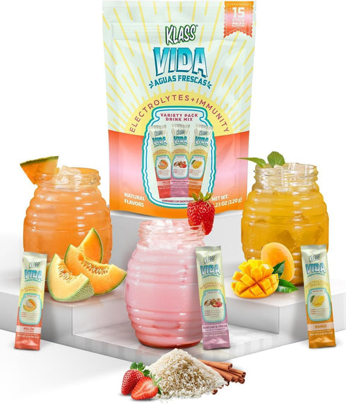 KLASS VIDA Hydration + Immunity Electrolyte Drink Mix Variety Pack with Mango,