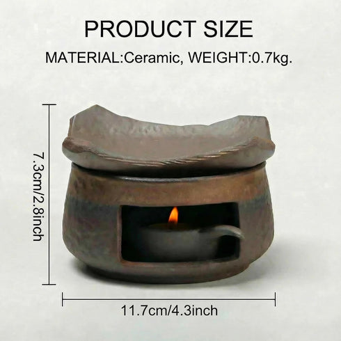 Zen Incense Burner Kit,Ceramic Aromatherapy Burner for Cedar Essential Oil Burner,Tea Light Teapot Warmer Candle Holder