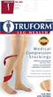 Truform 30-40 mmHg Compression Stockings, Thigh High Length, Open Toe, Black, Medium