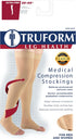 Truform 30-40 mmHg Compression Stockings, Thigh High Length, Open Toe, Black, Medium