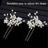 Wedding Hair Pins (3 Pcs) - Elegant Pearl Floral Crystal Hair Accessories for Bridal Women in Gold
