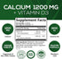 Calcium 1200 mg with Vitamin D3, Calcium Supplement Vitamins, Supports Bone Strength, Teeth & Immune System, Calcium Supplements for Women & Men, Nature's Absorbable Calcium Carbonate - 120 Tablets