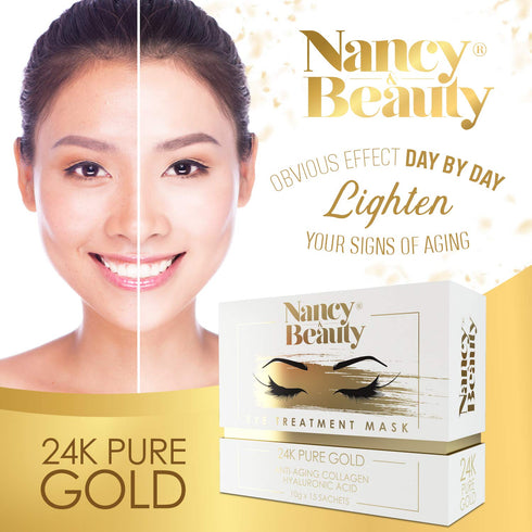 Under Eye Patches - 24K Gold Mask for Dark Circles, Anti-Wrinkle Treatment, Collagen Patch & Gel Pads, 20 Pairs