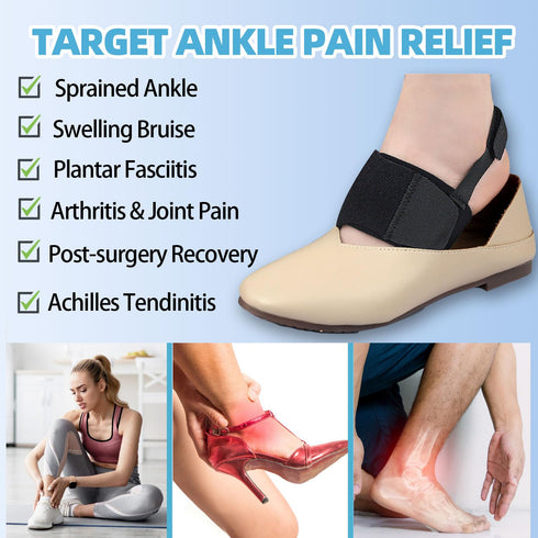 Arch Support Brace, Pair of Sleeves for Plantar Fasciitis Relief, Adjustable Compression Bands with Gel Pads