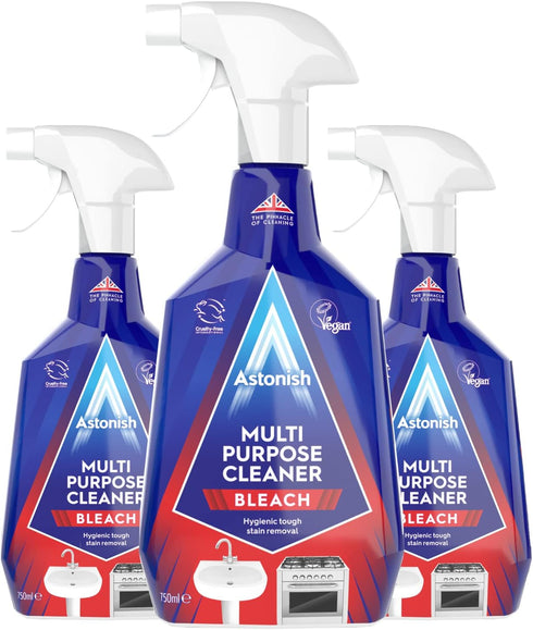 Astonish Multi Purpose Cleaning Spray 3 Pack, All Purpose Solution with Bleach for Heavy Duty Stains