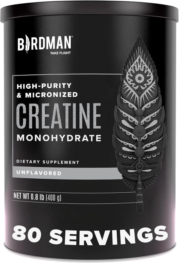 BIRDMAN Micronized Creatine Monohydrate Powder, Muscle Recovery, Caffeine Free, Vegan, Post Workout, Gluten Free, Sugar