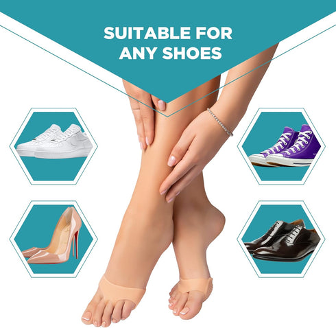 Metatarsal Foot Pads - 4 Pack Soft Gel Reusable Breathable Sleeve Pads for Pain Relief, Foot Cushions