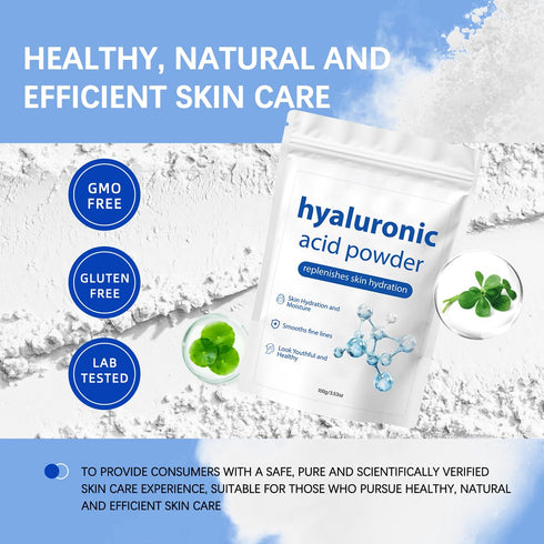 ZTSGU (1Pcs) Hyaluronic Acid Powder, Low Molecular Weight Hyaluronic Acid for Skin Water Soluble Hydrating Nourish Face