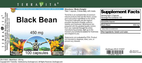 Terravita 450 (100 519207) Black Bean - mg Capsules, ZIN: