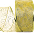 Christmas Wired Ribbon Set of 4: Red, Green, Gold, Silver/White Sheer Organza Glitter, 40 Yards Total, 10 Yards Each