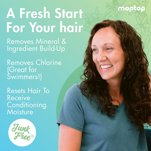 MopTop Detox Shampoo - Scalp Clarifying Shampoo for Build Up, Hard Water, Dirt & Oil, 8oz, Sulfate & Paraben Free