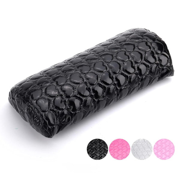 Nail Pillow Hand Rest for Nails, Detachable Washable PU Leather Cushion for Nail Art Accessories (Black)
