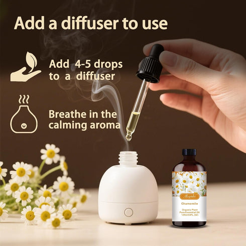 Set, 16oz 4oz Lavender & Chamomile Essential Oils & Pure Natural Scent for Diffusers, Aromatherapy, Candle & Soap