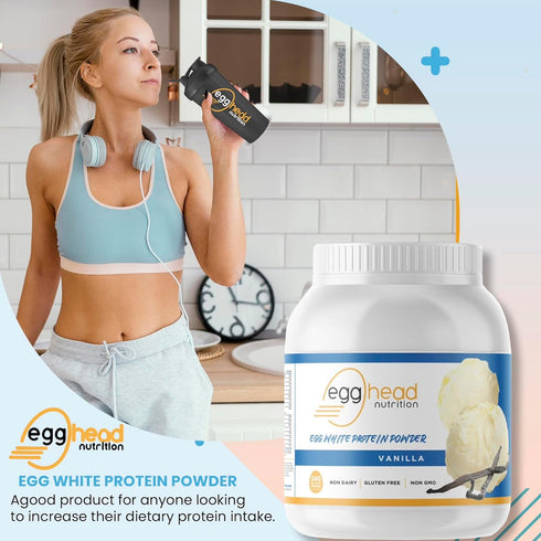 Egghead Nutrition Egg White Protein, 24g, 3.3 Pound, Non Dairy, Gluten Free, Vanilla