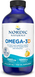 Nordic Naturals Omega-3D, Lemon Flavor - 8 oz - 1560 mg Omega-3 + 1000 IU Vitamin D3 - Fish Oil for Heart Health