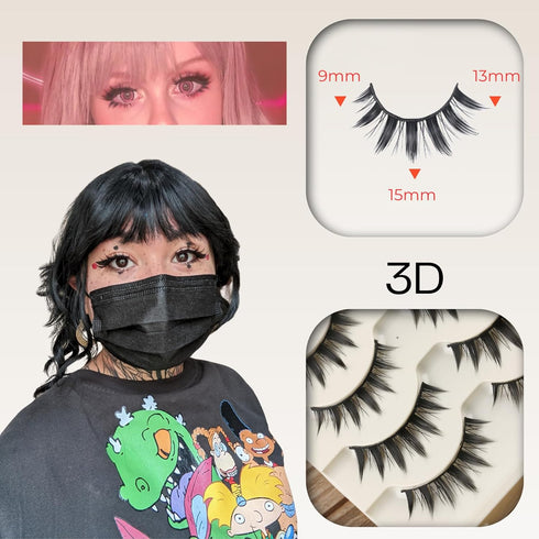 Okdeals 5 Pairs Japanese Style Makeup Eyelashes - 3D Little Devil Spiky Eyelash Manga Lashes