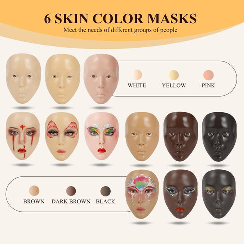 Makeup Practice Face Board, Silicone Mannequin Head for Eye Makeup Practice, Gift for Beginners, Makeup Artists