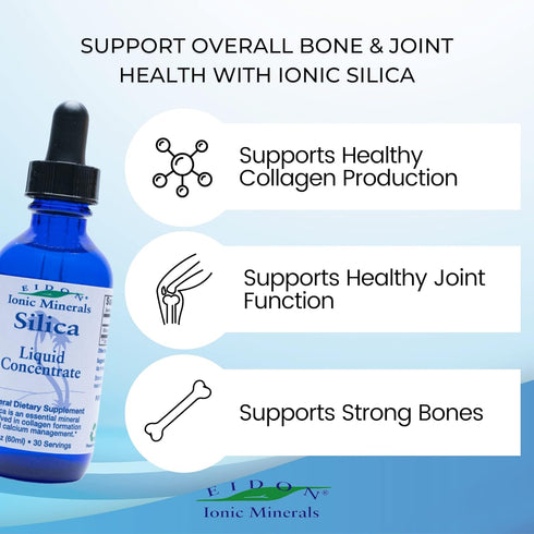 Eidon Ionic Minerals Liquid Silica Mineral Concentrate, Silica Supplement for Hair, Skin and Nails, Supports Collagen