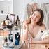 Rotating Makeup Organizer (2 Tier, Clear) - High-Capacity Skincare Storage for Vanity and Countertop
