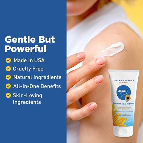 Jeans Maximum Skin Therapy Cream, 2oz, with Aloe & Vitamin E for Dry & Sensitive Skin