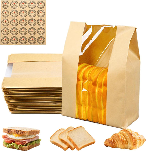 INTOMYTH 50 Pcs Bread Bags for Homemade Bread - 12.6"x8.3"x4", 50% Thicker Sourdough