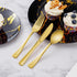 Goodluck 150 Gold Plastic Silverware Set, Disposable Plastic Cutlery of 50 Gold Forks, 50 Gold Spoons, 50 Gold Knives