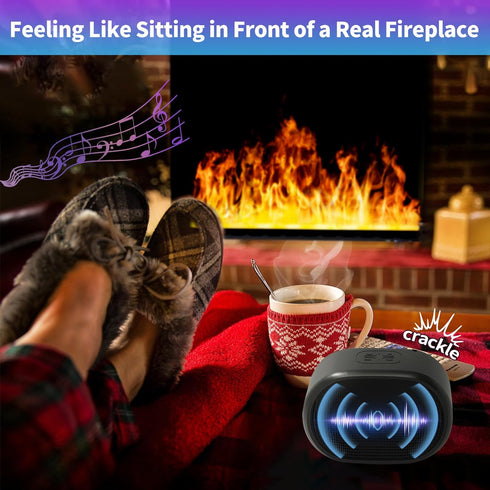 GUSUCIN Fireplace Crackling Sound Maker for Electric Fireplace, Rechargeable Realistic Fireplace Sound Box, Fire