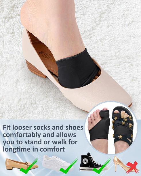 2 Pcs Bunion Corrector for Women Men, Breathable Bunion Correction Socks with Built-in Gel Pad