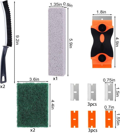 Palksky Heavy Duty Oven Cleaner Tools, Oven Cleaning Accessories, Oven Cleaning Kit with Crevice Cleaning Brush, Razor