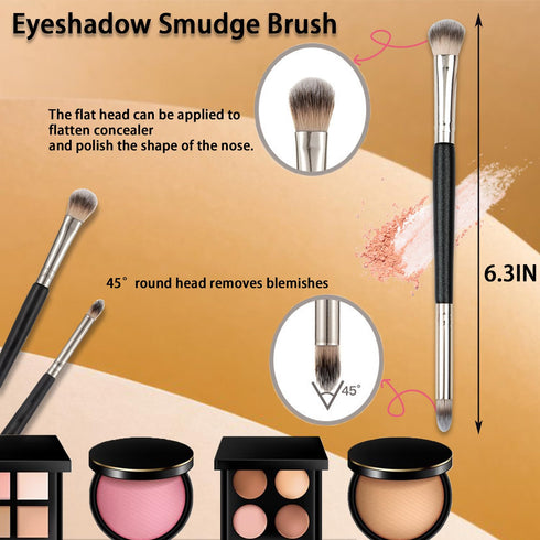 Makeup Brush Set, Professional Blending Brush and Sponges, 5 Piece Kabuki Foundation Brush Set