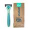 Preserve POPi Shave 5 Razor System - Made with Recycled Ocean Plastic and 5-Blade Cartridge, Neptune Green