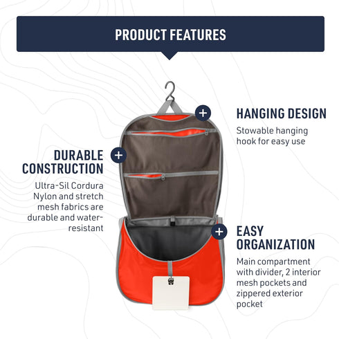 Sea to Summit TravellingLight Hanging Toiletry Bag, Organizer for Men and Women Travel