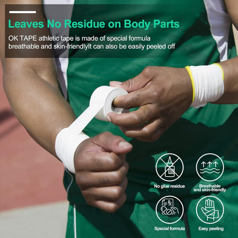 Tape4 Packs) 45ft OK TAPE Athletic Sports - Per Roll Very Strong Tape for Athlete & Sport Trainers & First Aid Injury