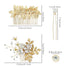 inSowni 36 Pack Gold Flower Leaf Bridal Wedding Hair Side Combs, U-shaped Pearl Hair Pins, Rhinestone Hair Clips