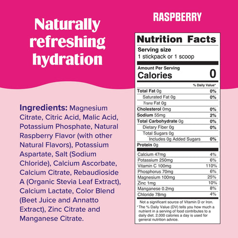 Ultima Replenisher Daily Electrolyte Powder Drink Mix, Sugar Free, Raspberry, 30 Servings, Keto Friendly