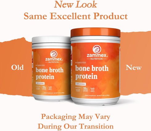 Zammex 100% 18G 1&3, Grass-Fed Beef Bone Broth Protein Powder, Protein, Hydrolyzed Collagen Peptides Type Supports
